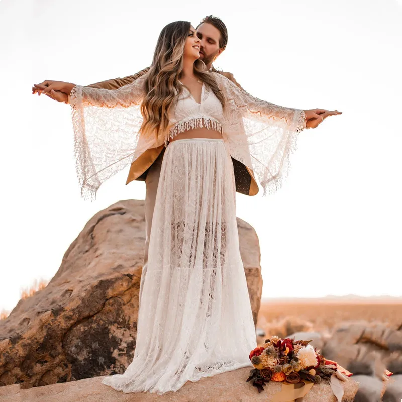 Maxi Dress Boho - Boho Maxi Lace Dress Pregnant Woman
