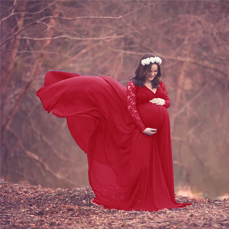 Maxi Dress Boho - New Lace Chiffon Maternity Photography Dress