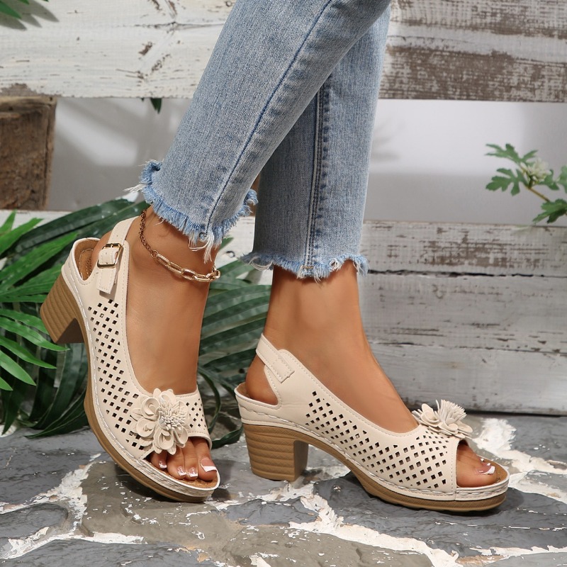 Women Chunky Heel Sandals Summ - Women'S Fashion Walking Shoes ulasan dan harga