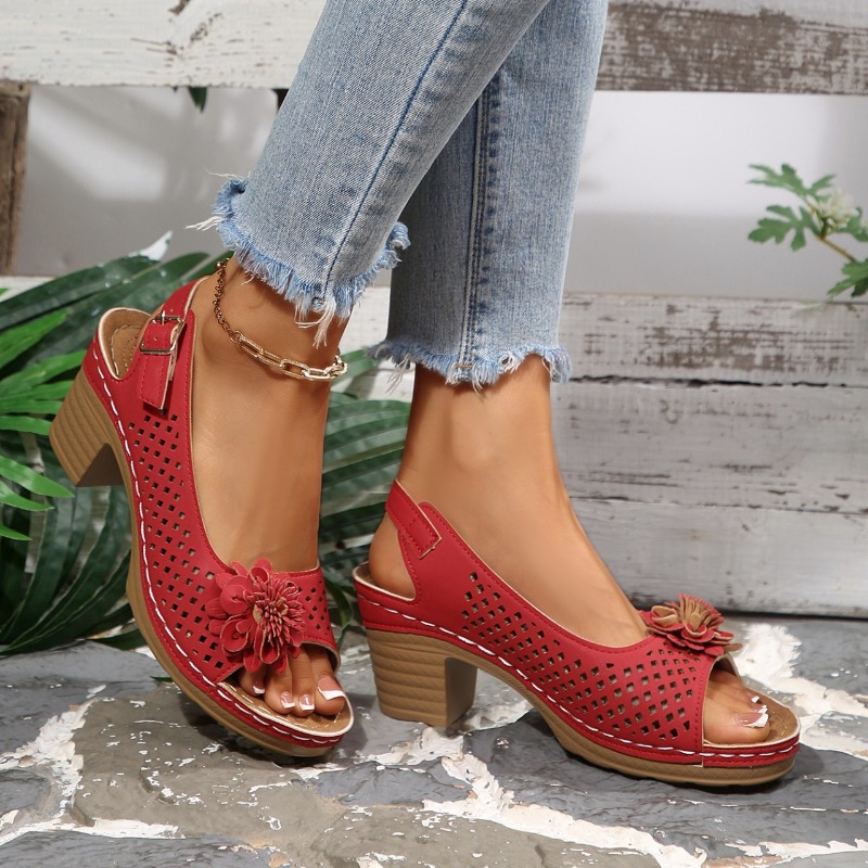 Women Chunky Heel Sandals Summ - Women'S Fashion Walking Shoes ulasan dan harga