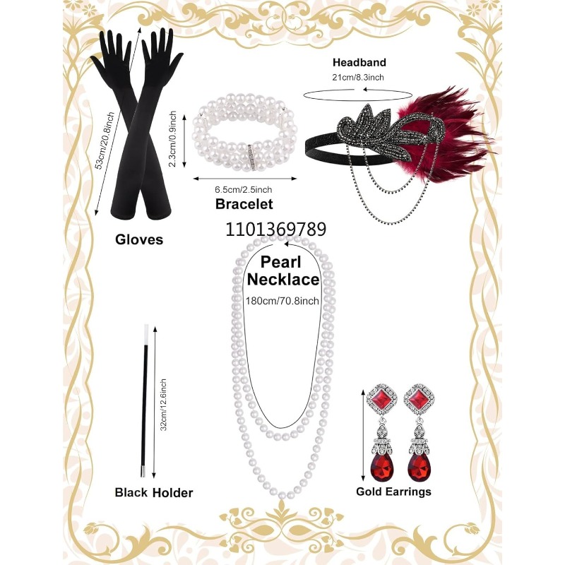 6 Pcs 1920s Flapper Accessorie - Women'S Fashion Roaring 20S ulasan dan harga