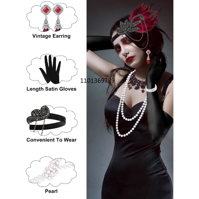 6 Pcs 1920s Flapper Accessorie - Women'S Fashion Roaring 20S ulasan dan harga