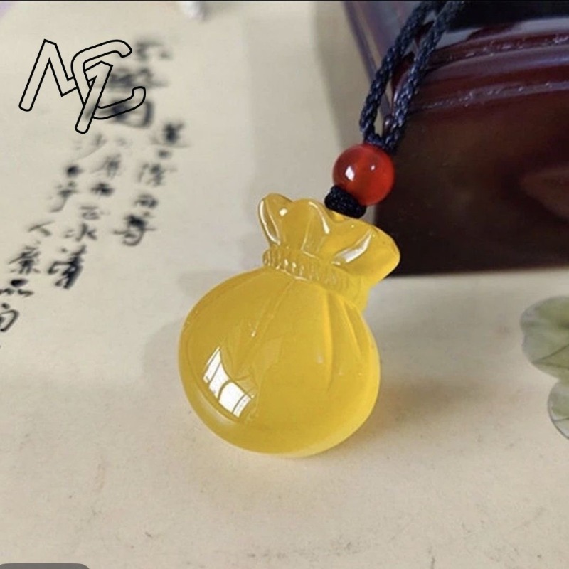Natural Agate Blessing Bag Pen - Women'S Fashion Jewellery ulasan dan harga