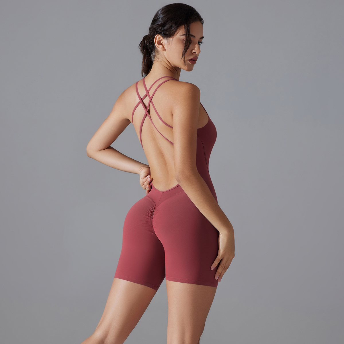Yoga Set Sexy Backless Sporty  - Women'S Fashion Overalls ulasan dan harga