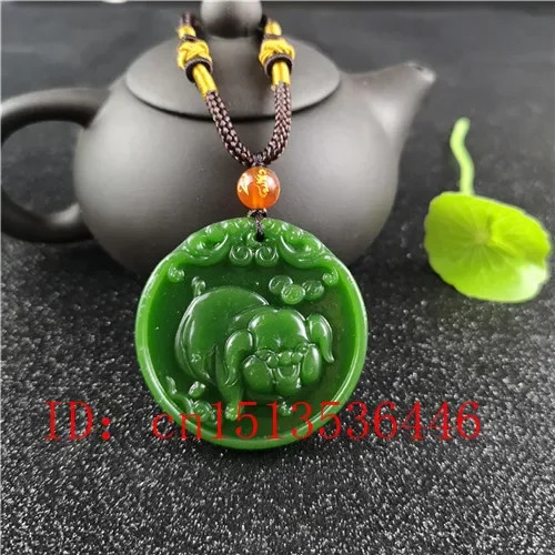 Natural Green Chinese Pig Carv - Women'S Fashion Jewellery ulasan dan harga
