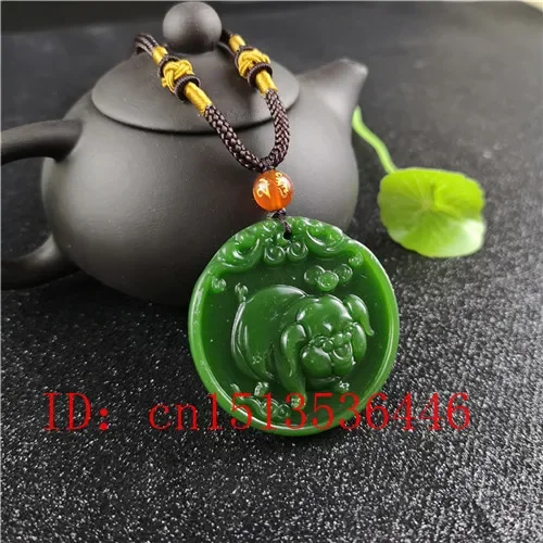 Natural Green Chinese Pig Carv - Women'S Fashion Jewellery ulasan dan harga