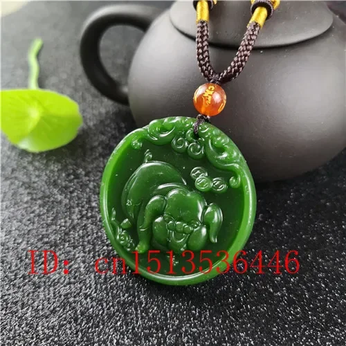 Natural Green Chinese Pig Carv - Women'S Fashion Jewellery ulasan dan harga