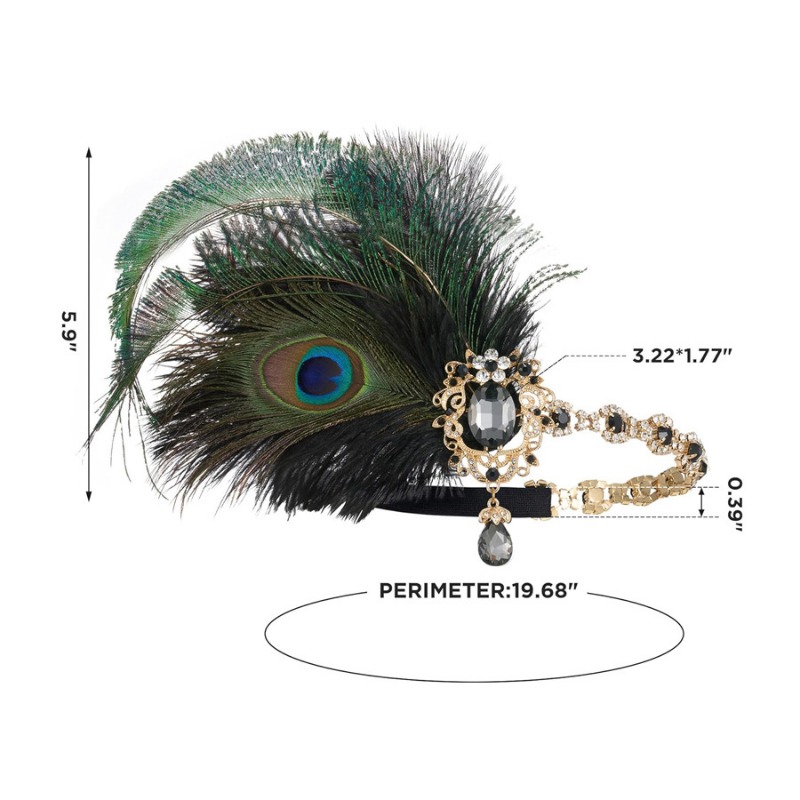 1920s Flapper Peacock Feather  - Women'S Fashion Roaring 20S ulasan dan harga