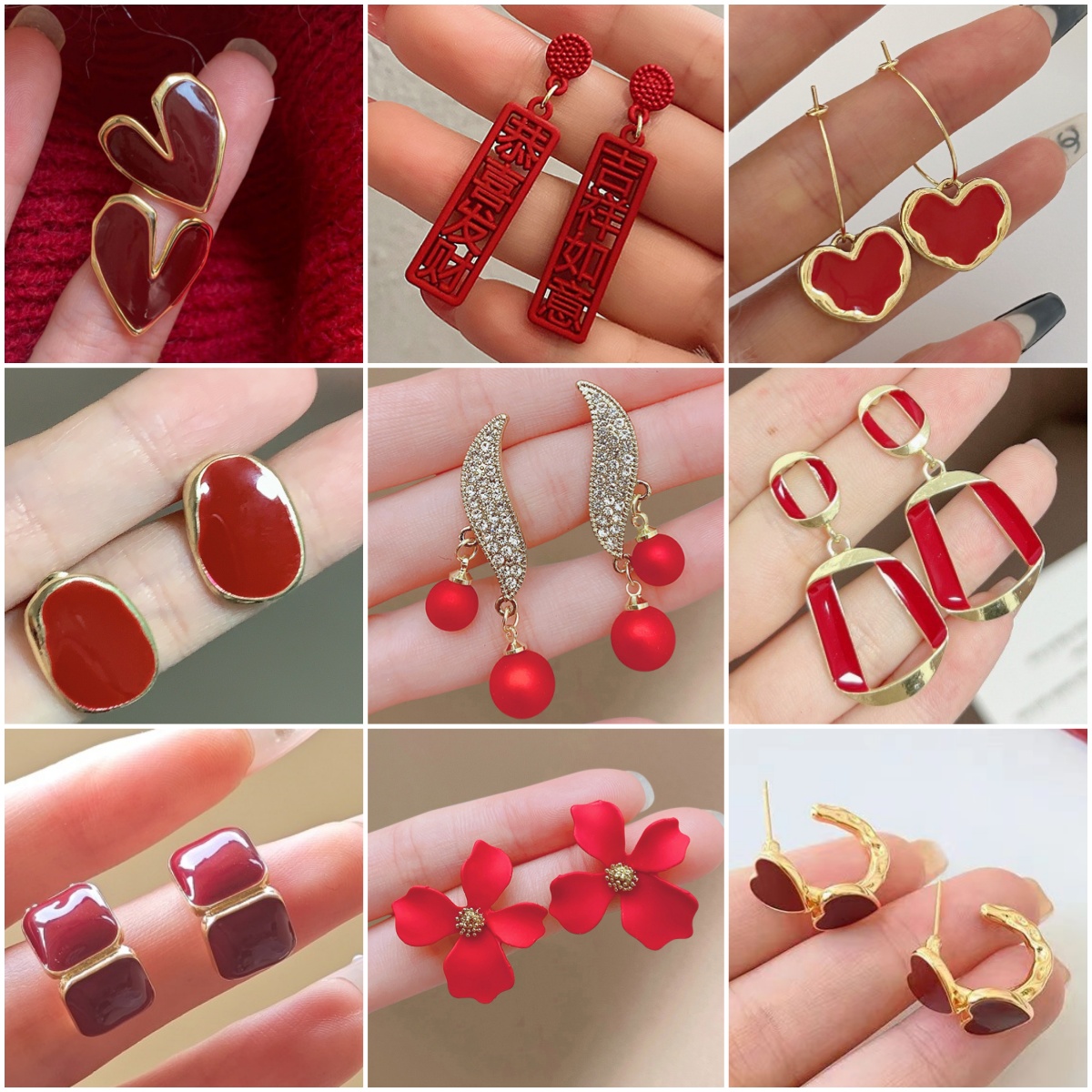 Red Flower Cherry Drop Earring - Women Fashion Jewellery ulasan dan harga