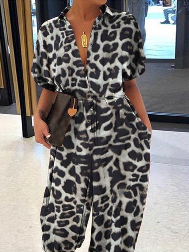 Summer Fashion V-Neck Button L - Women'S Fashion Overalls ulasan dan harga