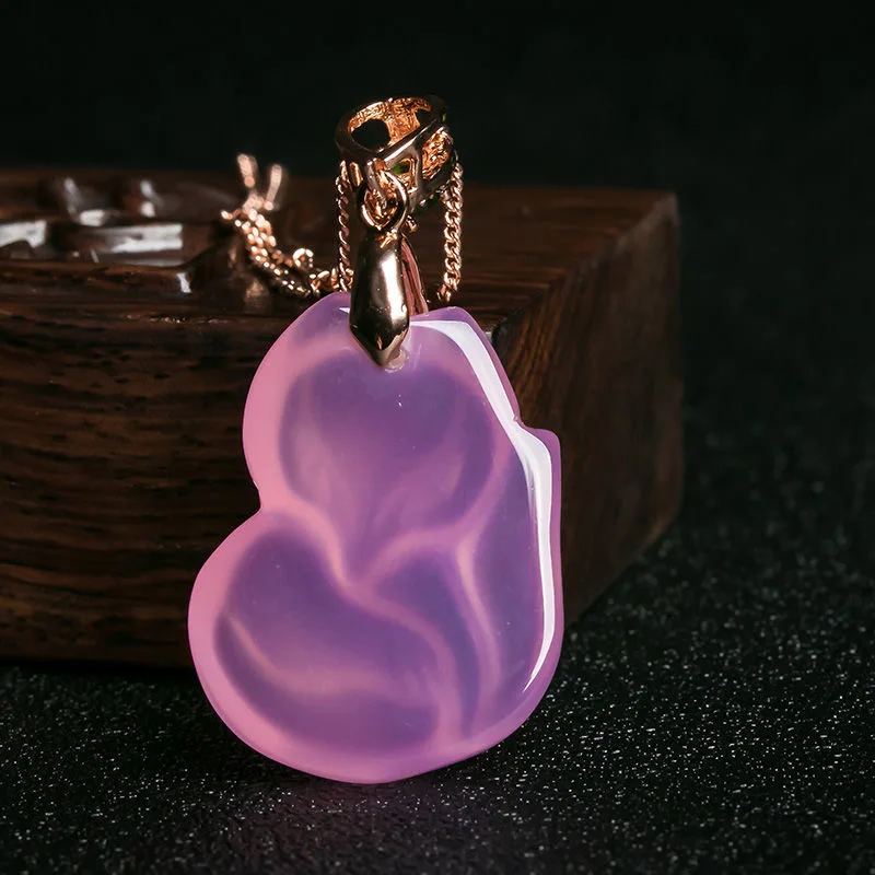 Natural Purple Agate Fox Penda - Women'S Fashion Jewellery ulasan dan harga