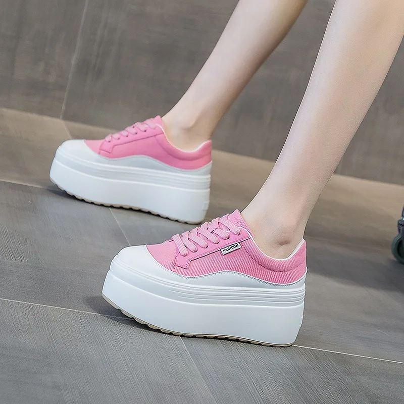 8cm New Canvas Genuine Leather - Women'S Fashion Gym Shoes ulasan dan harga