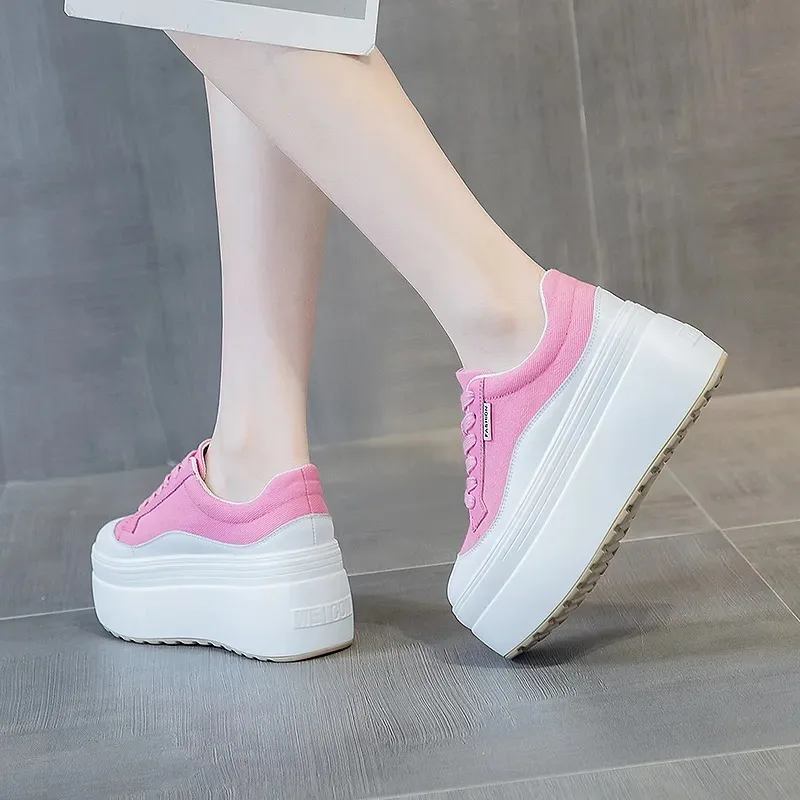 8cm New Canvas Genuine Leather - Women'S Fashion Gym Shoes ulasan dan harga