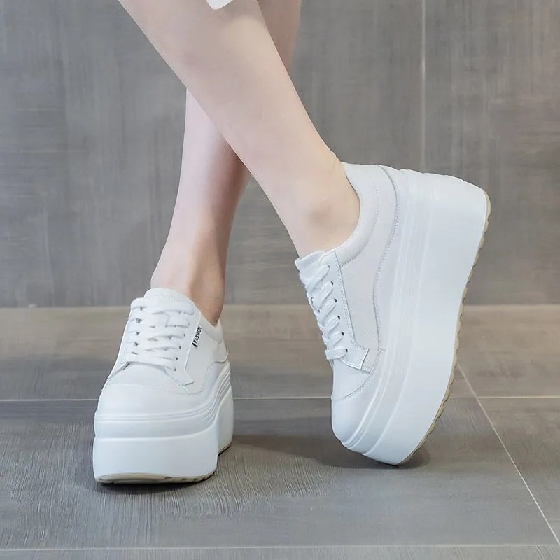 8cm New Canvas Genuine Leather - Women'S Fashion Gym Shoes ulasan dan harga