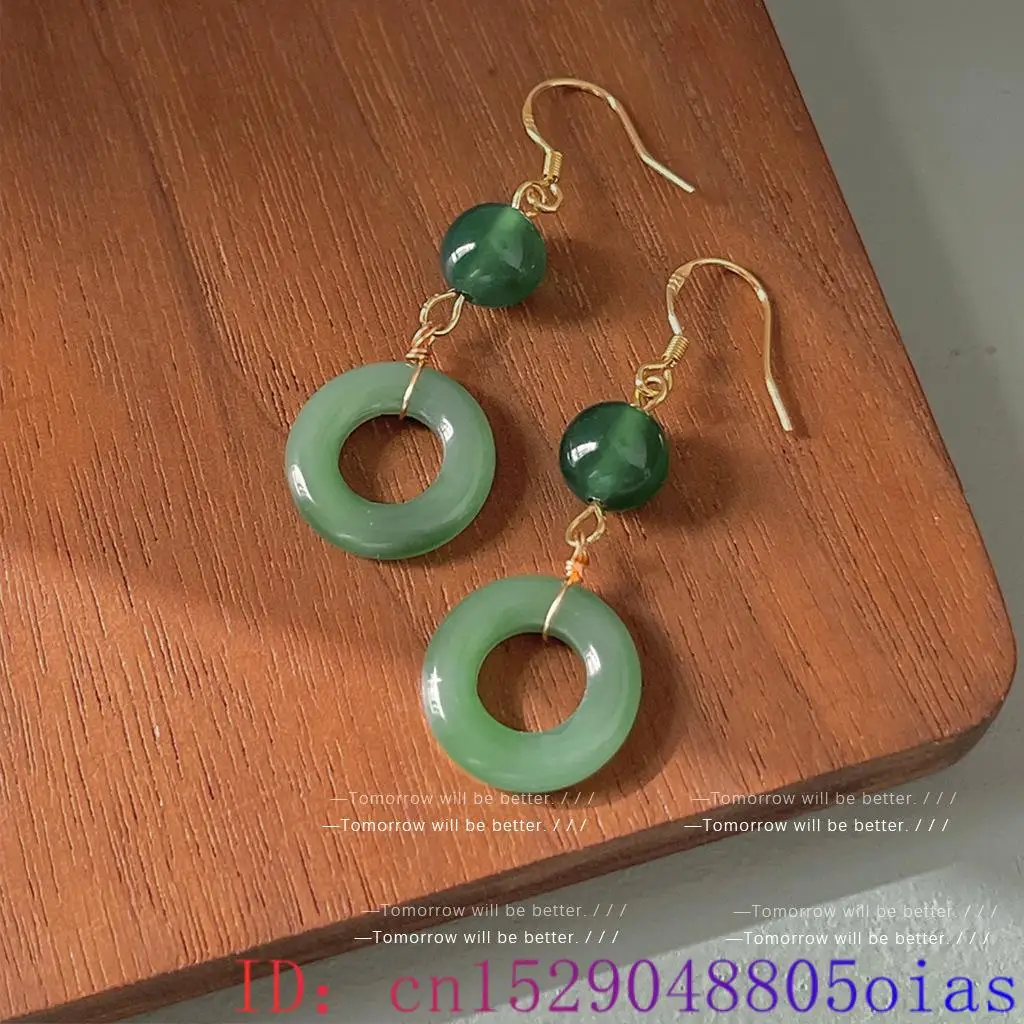 Green Real Jade Ring Earrings  - Women Fashion Jewellery ulasan dan harga