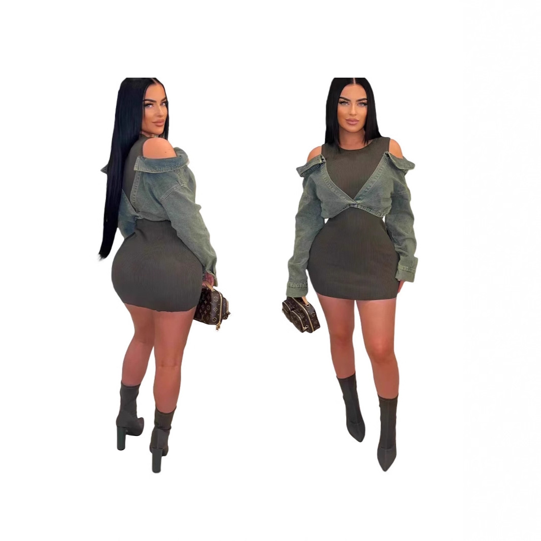 Women Denim Bodycon Jumpsuit D - Women'S Fashion Overalls ulasan dan harga