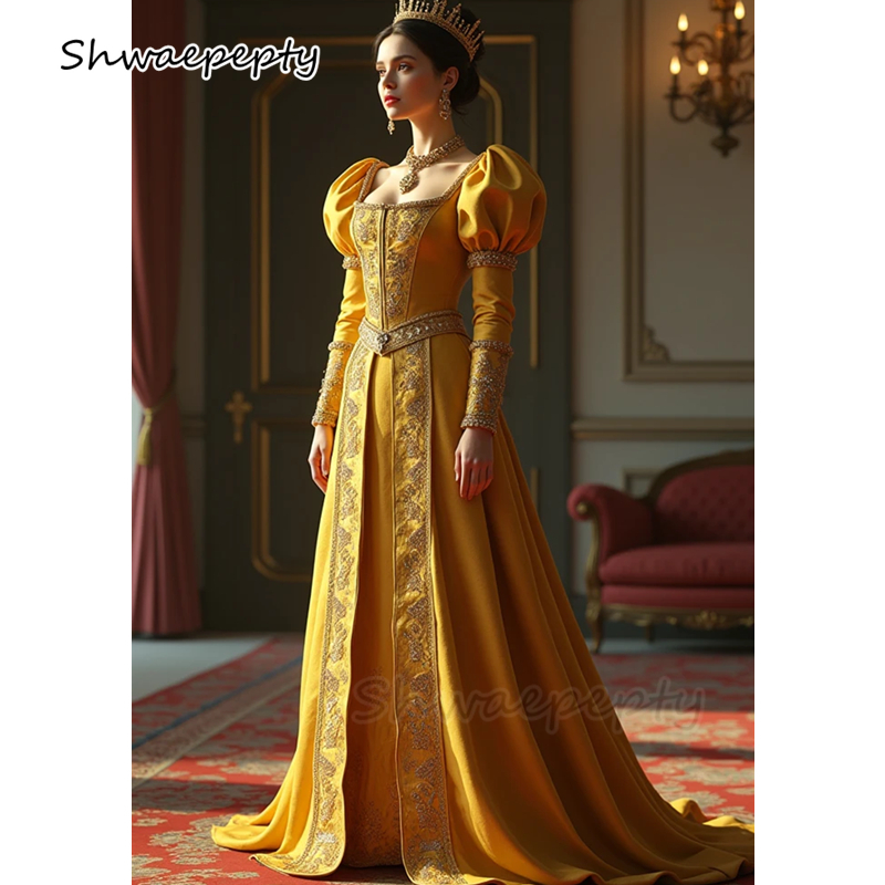 Medieval Qunee Gold Prom Dress - Maxi Dress Boho ulasan dan harga