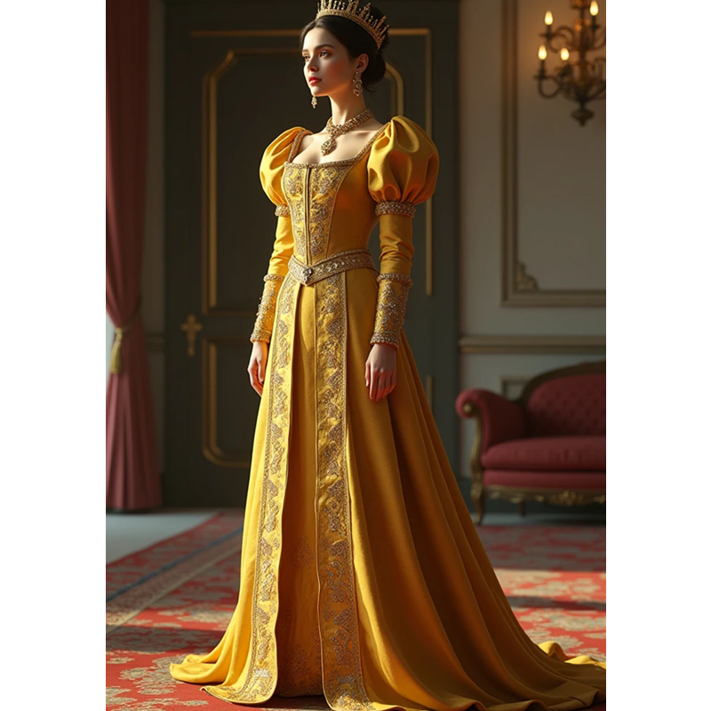 Medieval Qunee Gold Prom Dress - Maxi Dress Boho ulasan dan harga