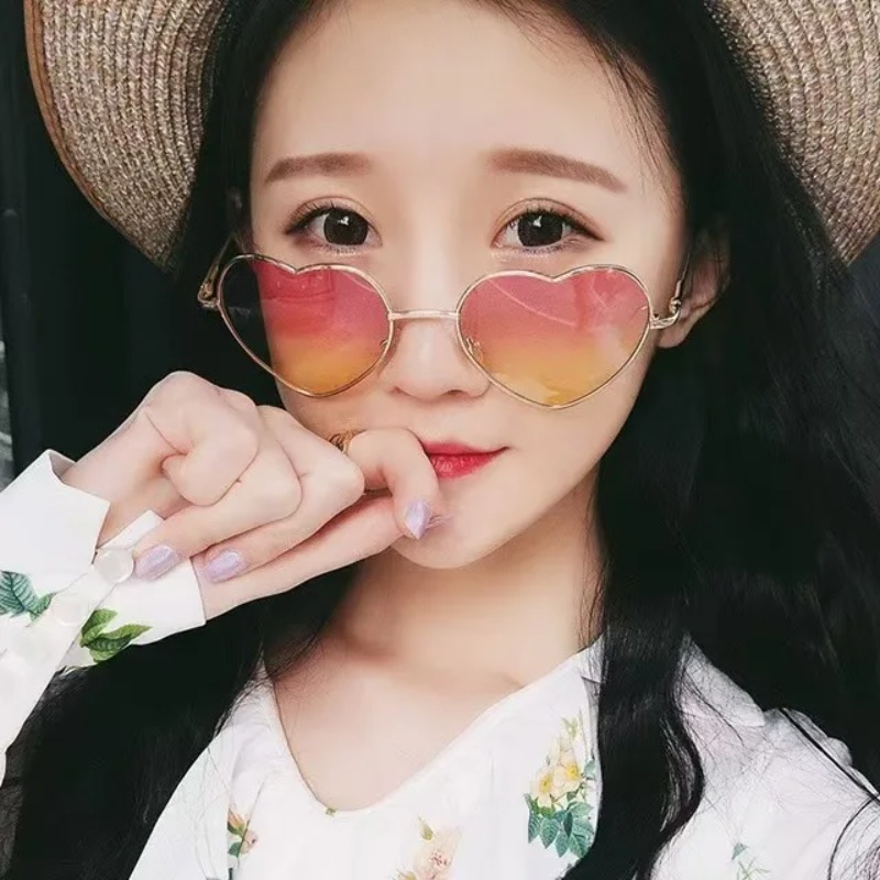 Fashion Heart Shaped Metal Sun - Women'S Fashion Eyewear ulasan dan harga