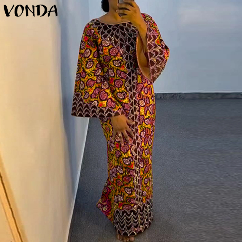 Plus Size VONDA Bohemian Dress - Maxi Dress Boho ulasan dan harga
