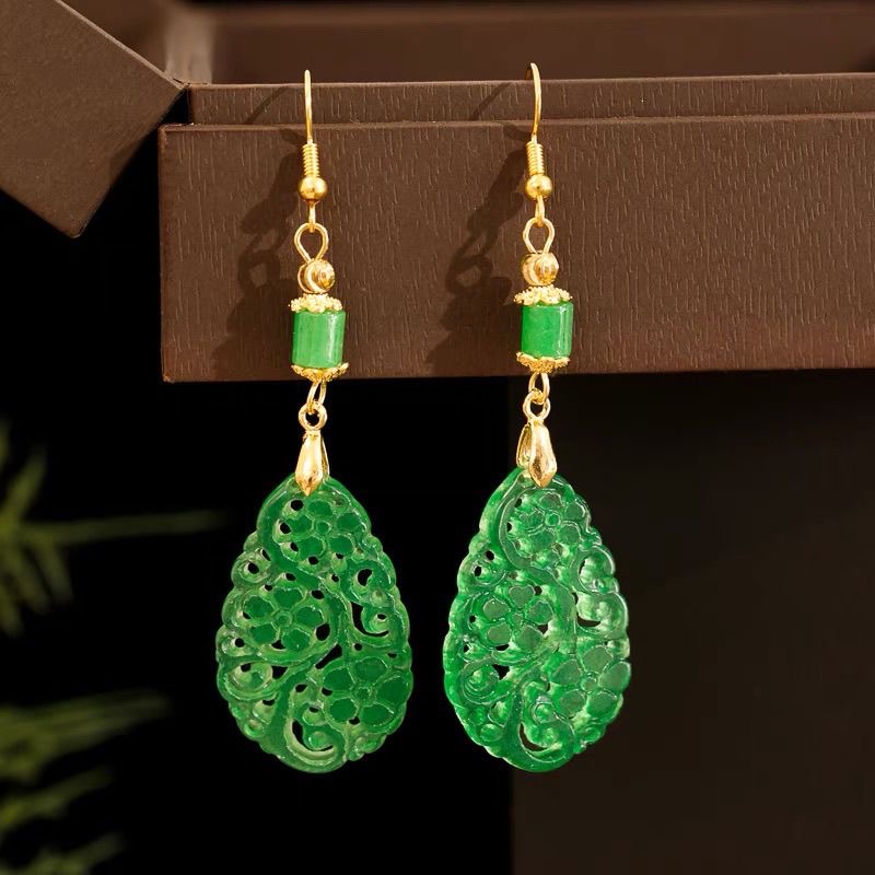 925 Silver Natural Green Jade  - Women'S Fashion Jewellery ulasan dan harga