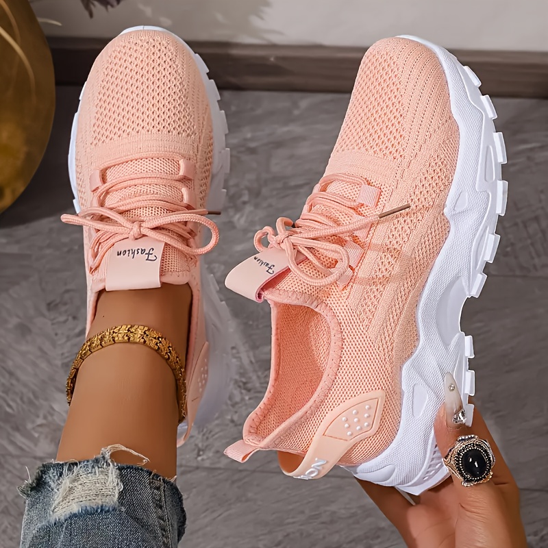Breathable Knit Sneakers Fashi - Women'S Fashion Gym Shoes ulasan dan harga