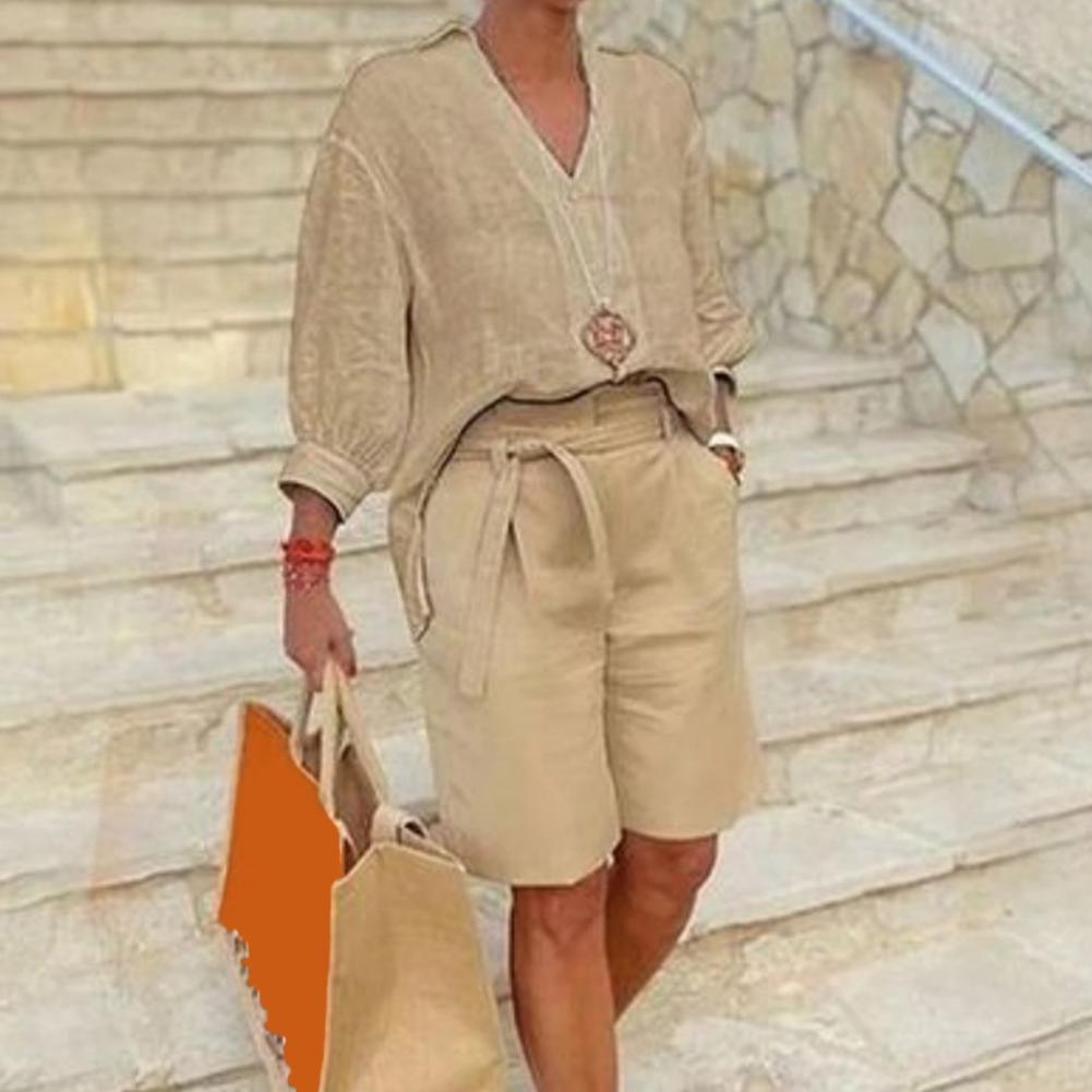 Cotton Linen Women's Two Piece - Women'S Fashion Overalls ulasan dan harga