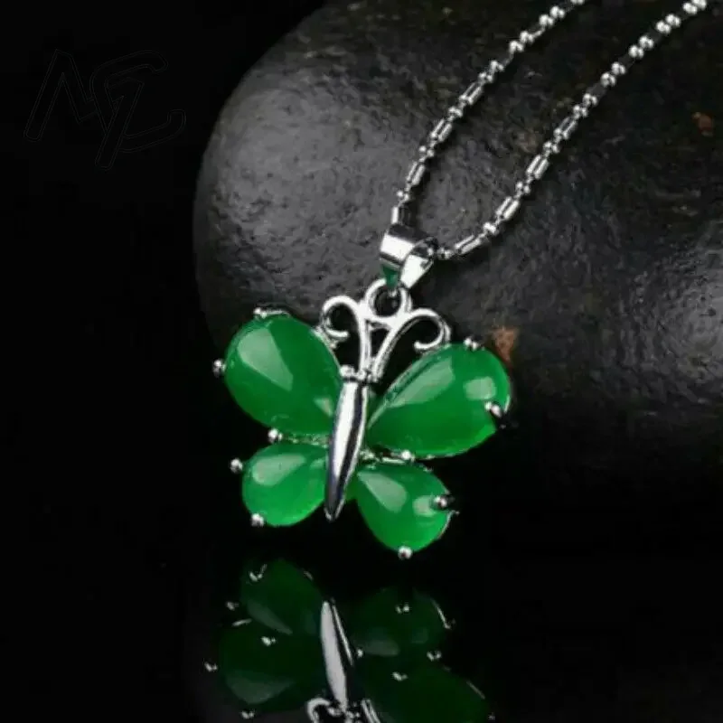 S925 Silver Green Jade Butterf - Women'S Fashion Jewellery ulasan dan harga