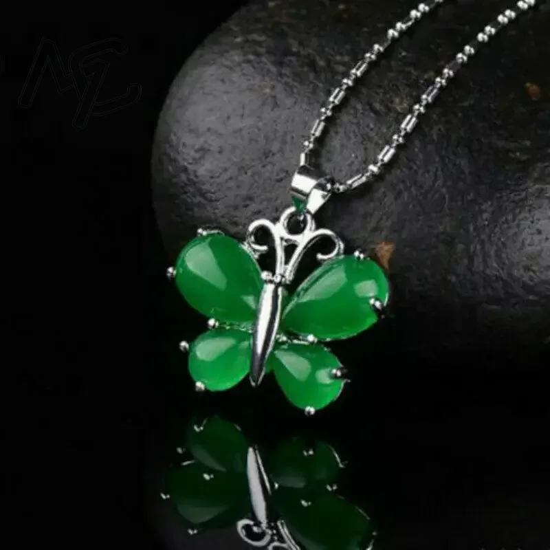 S925 Silver Green Jade Butterf - Women'S Fashion Jewellery ulasan dan harga