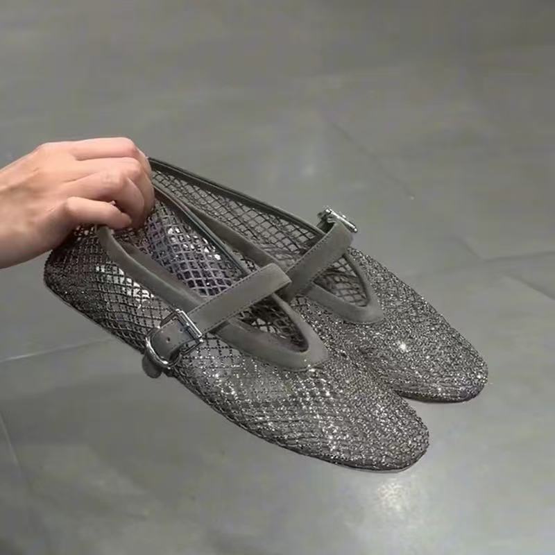 Hollow Rhinestone Baotou Sanda - Women'S Fashion Walking Shoes ulasan dan harga