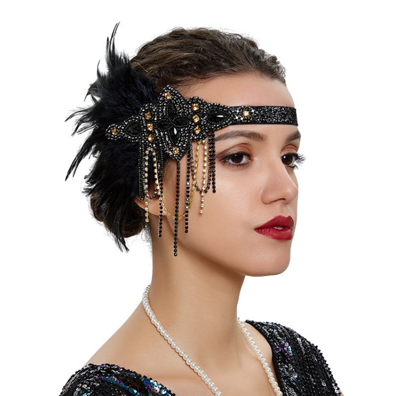 Vintage 1920s Flapper Headband - Women'S Fashion Roaring 20S ulasan dan harga